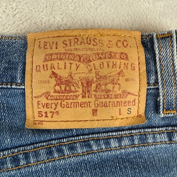 Vintage Levis 517 Jeans Womens 11 Blue Boot Cut Slim Western Dark Denim (32x30) - Picture 5 of 12
